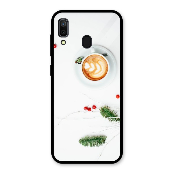 Coffee and Leafs Glass Back Case for Galaxy A30