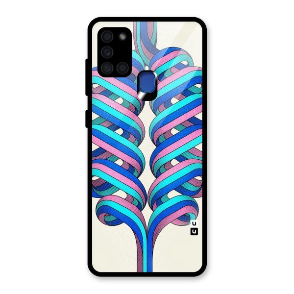 Coil Abstract Pattern Glass Back Case for Galaxy A21s