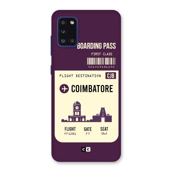 Coimbatore Boarding Pass Back Case for Galaxy A31