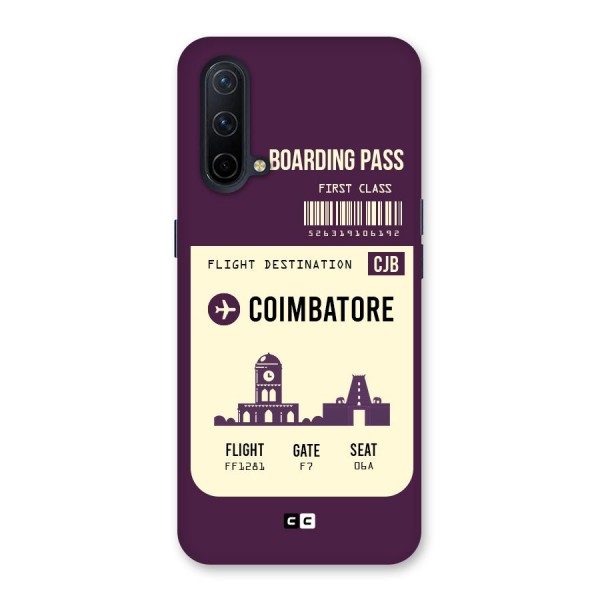 Coimbatore Boarding Pass Back Case for OnePlus Nord CE 5G