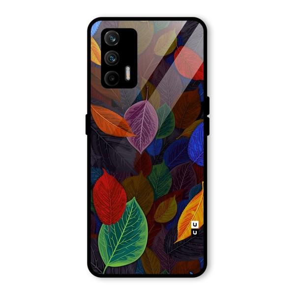 Colorful Leaves Pattern Glass Back Case for Realme X7 Max