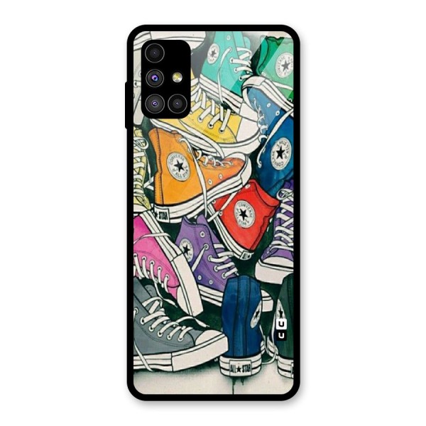 Colorful Shoes Glass Back Case for Galaxy M51