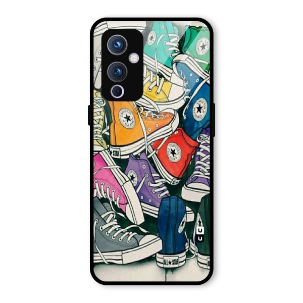 Colorful Shoes Glass Back Case for OnePlus 9