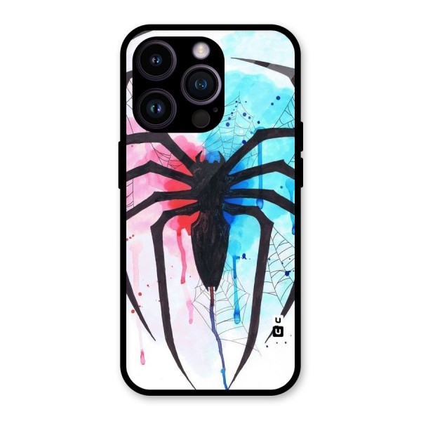Colorful Web Glass Back Case for iPhone 14 Pro