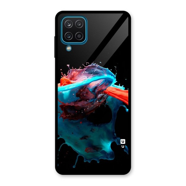 Colour War Glass Back Case for Galaxy A12