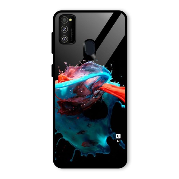 Colour War Glass Back Case for Galaxy M21