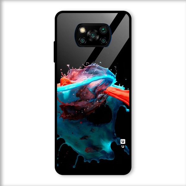 Colour War Glass Back Case for Poco X3