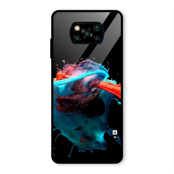 Colour War Glass Back Case for Poco X3 Pro