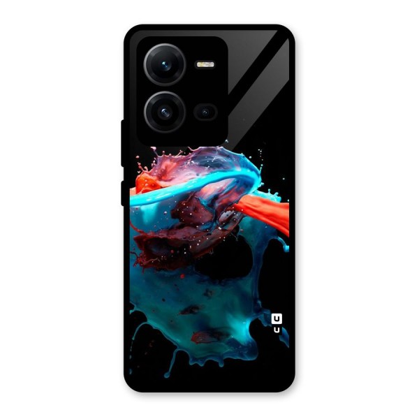 Colour War Glass Back Case for Vivo V25