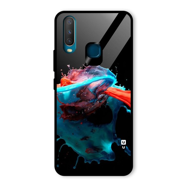 Colour War Glass Back Case for Vivo Y12