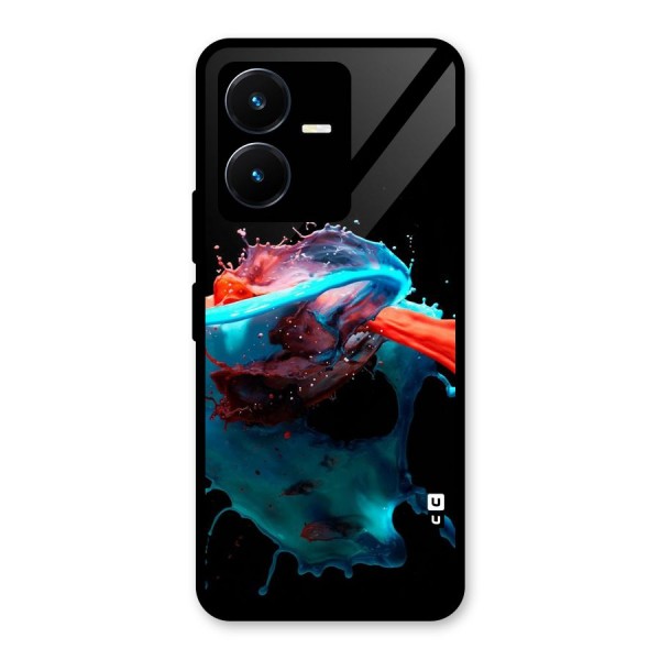 Colour War Glass Back Case for Vivo Y22