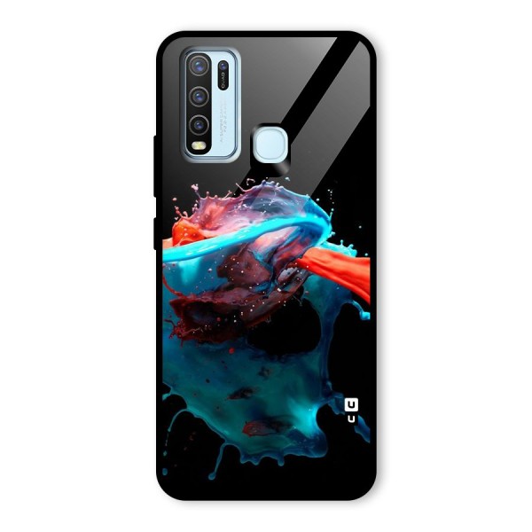 Colour War Glass Back Case for Vivo Y30