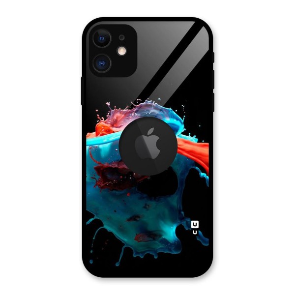 Colour War Glass Back Case for iPhone 11 Logo Cut
