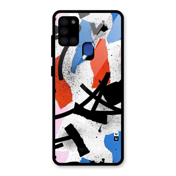 Coloured Abstract Art Glass Back Case for Galaxy A21s