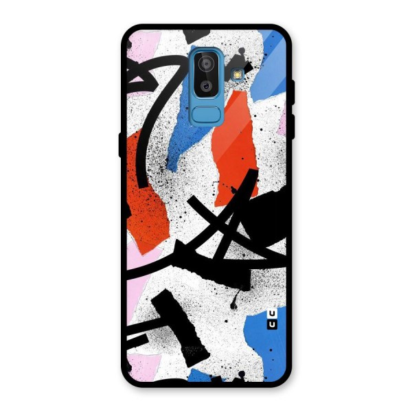 Coloured Abstract Art Glass Back Case for Galaxy J8