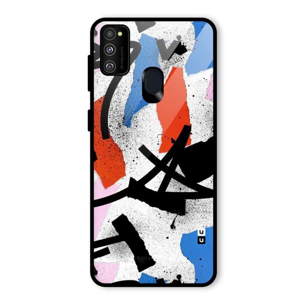 Coloured Abstract Art Glass Back Case for Galaxy M21