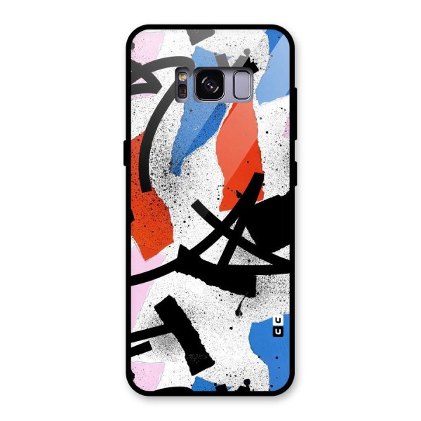 Coloured Abstract Art Glass Back Case for Galaxy S8