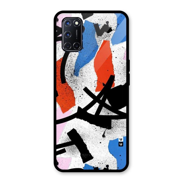 Coloured Abstract Art Glass Back Case for Oppo A52