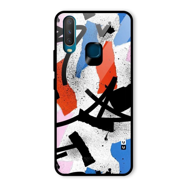 Coloured Abstract Art Glass Back Case for Vivo Y12