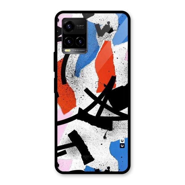 Coloured Abstract Art Glass Back Case for Vivo Y21A