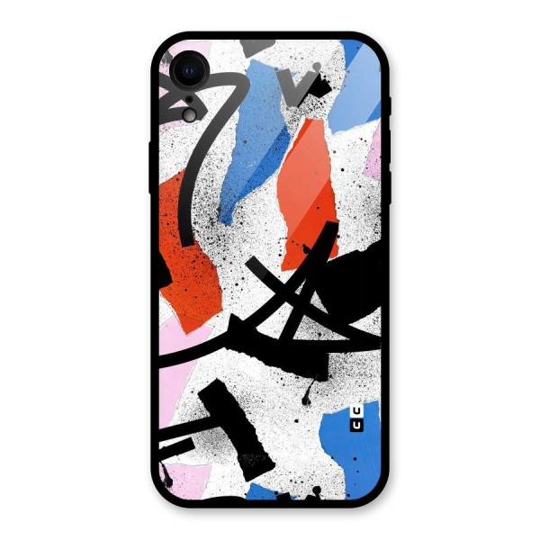 Coloured Abstract Art Glass Back Case for XR