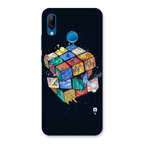 Coloured Rubic Back Case for Huawei P20 Lite