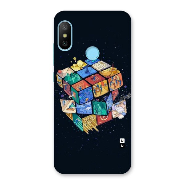 Coloured Rubic Back Case for Redmi 6 Pro