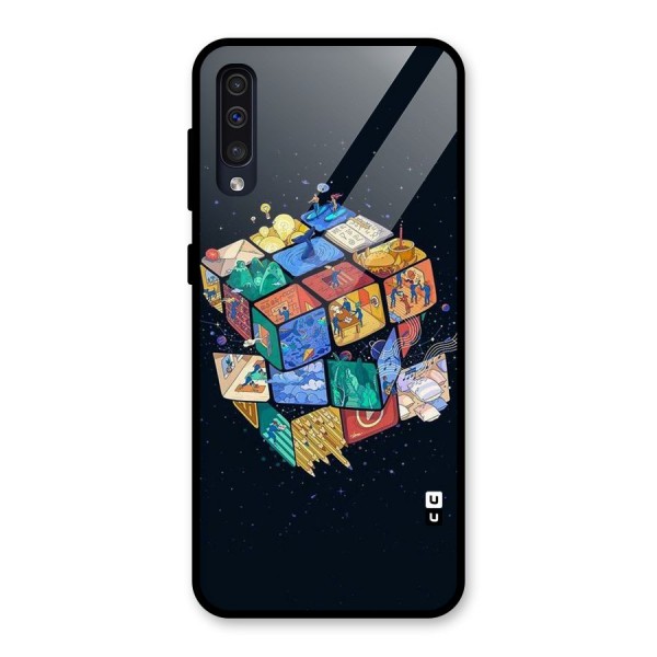 Coloured Rubic Glass Back Case for Galaxy A50s