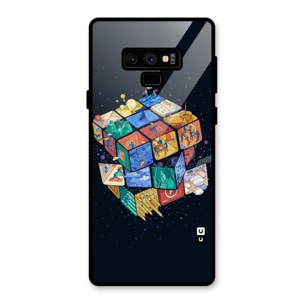 Coloured Rubic Glass Back Case for Galaxy Note 9