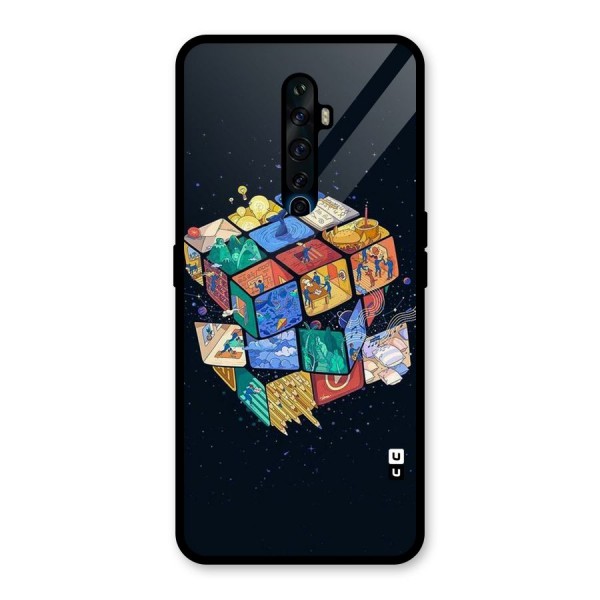 Coloured Rubic Glass Back Case for Oppo Reno2 Z