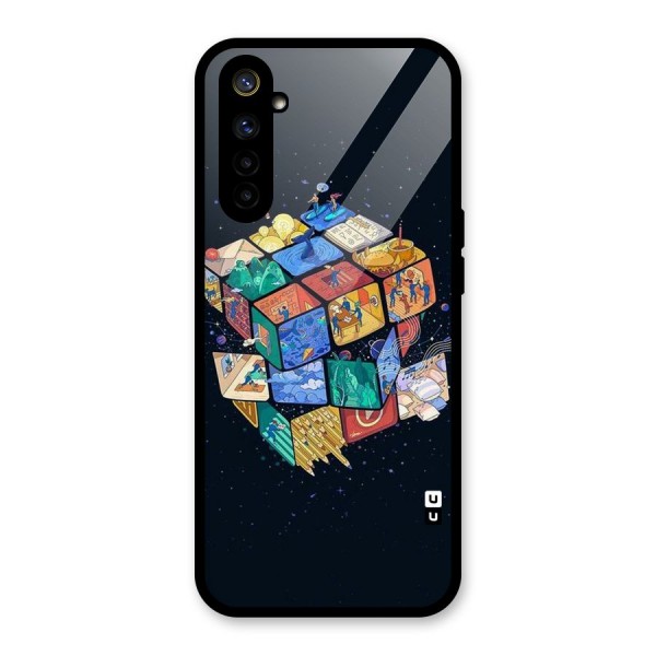 Coloured Rubic Glass Back Case for Realme 6