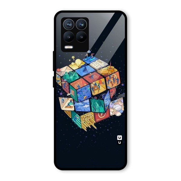 Coloured Rubic Glass Back Case for Realme 8 Pro