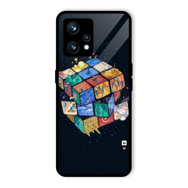 Coloured Rubic Glass Back Case for Realme 9 Pro Plus 5G