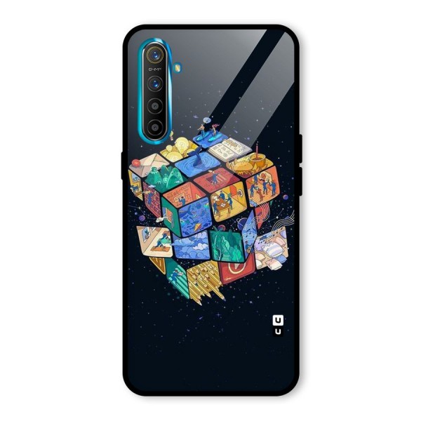 Coloured Rubic Glass Back Case for Realme XT