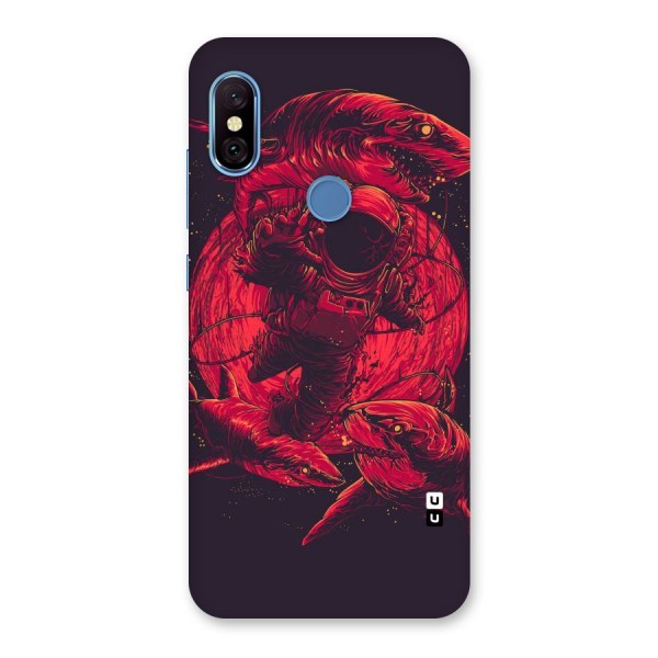 Coloured Spaceman Back Case for Redmi Note 6 Pro