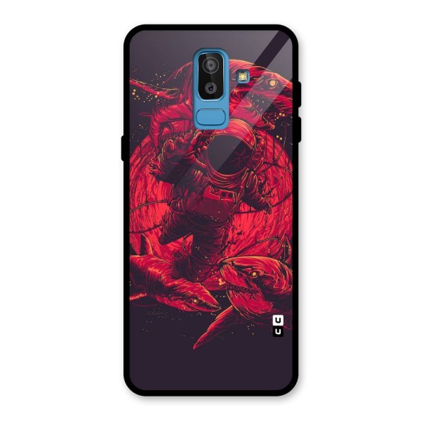 Coloured Spaceman Glass Back Case for Galaxy J8