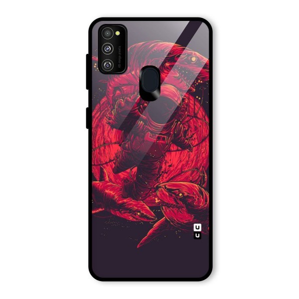 Coloured Spaceman Glass Back Case for Galaxy M21