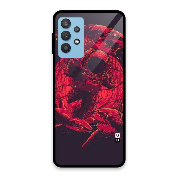 Coloured Spaceman Glass Back Case for Galaxy M32 5G