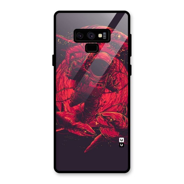 Coloured Spaceman Glass Back Case for Galaxy Note 9