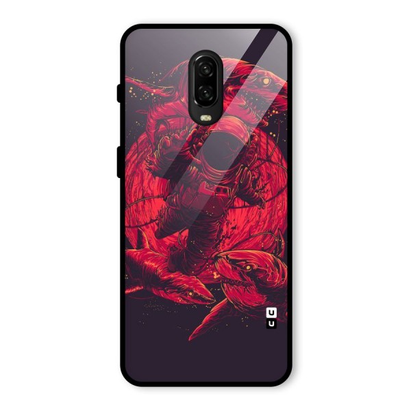 Coloured Spaceman Glass Back Case for OnePlus 6T