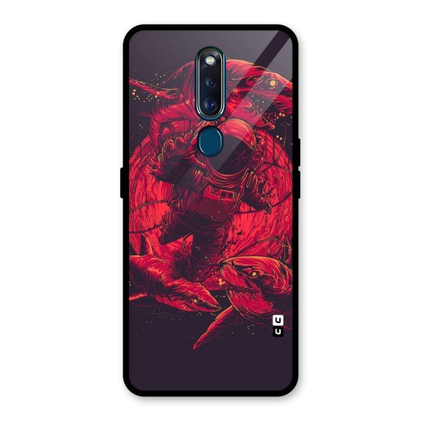 Coloured Spaceman Glass Back Case for Oppo F11 Pro