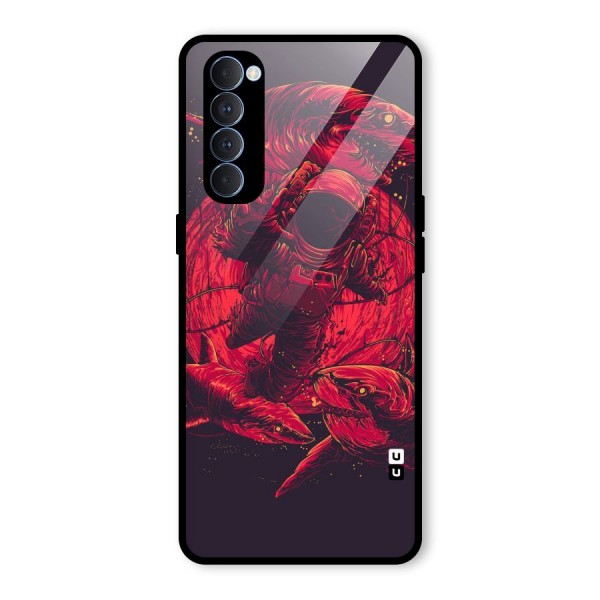 Coloured Spaceman Glass Back Case for Oppo Reno4 Pro