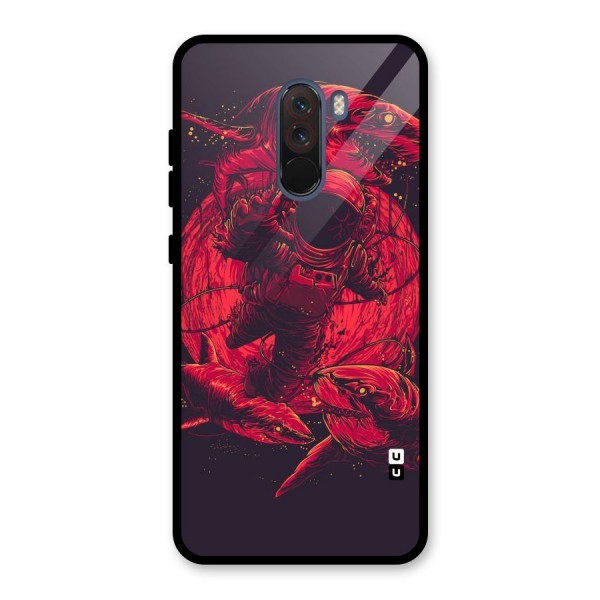 Coloured Spaceman Glass Back Case for Poco F1