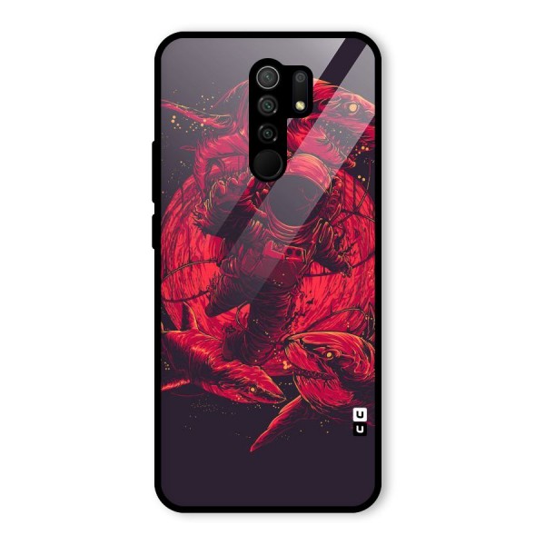 Coloured Spaceman Glass Back Case for Redmi 9 Prime