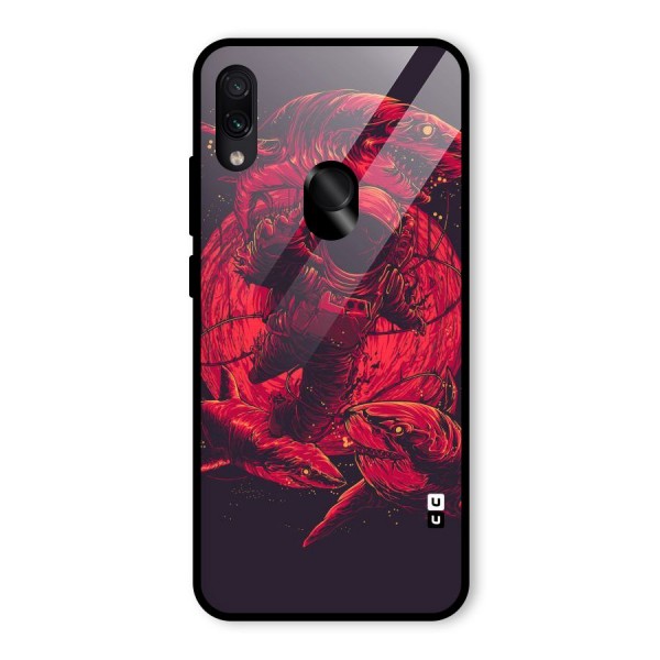 Coloured Spaceman Glass Back Case for Redmi Note 7