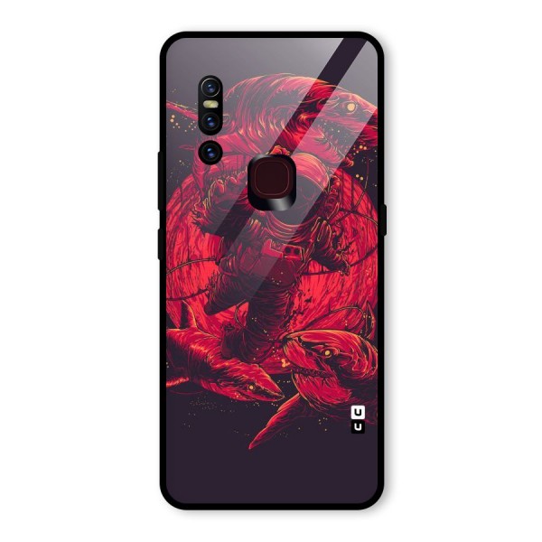 Coloured Spaceman Glass Back Case for Vivo V15