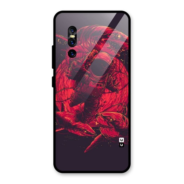 Coloured Spaceman Glass Back Case for Vivo V15 Pro