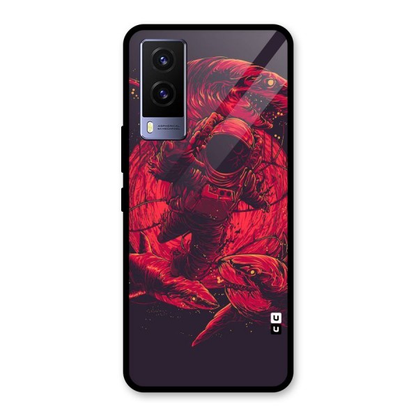 Coloured Spaceman Glass Back Case for Vivo V21e 5G