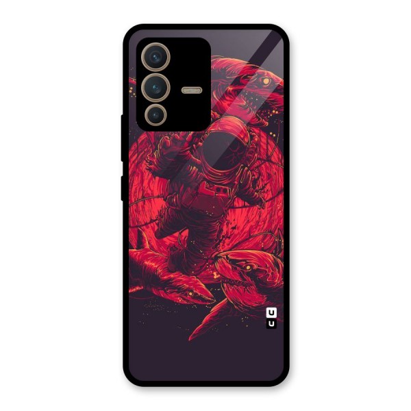 Coloured Spaceman Glass Back Case for Vivo V23 5G