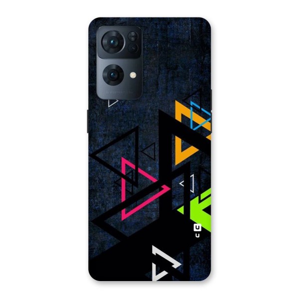 Coloured Triangles Back Case for Oppo Reno7 Pro 5G